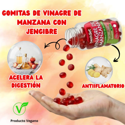 Apoyo Digestivo y Energía Natural-Sup.Gomitas de Vinagre de Manzana.